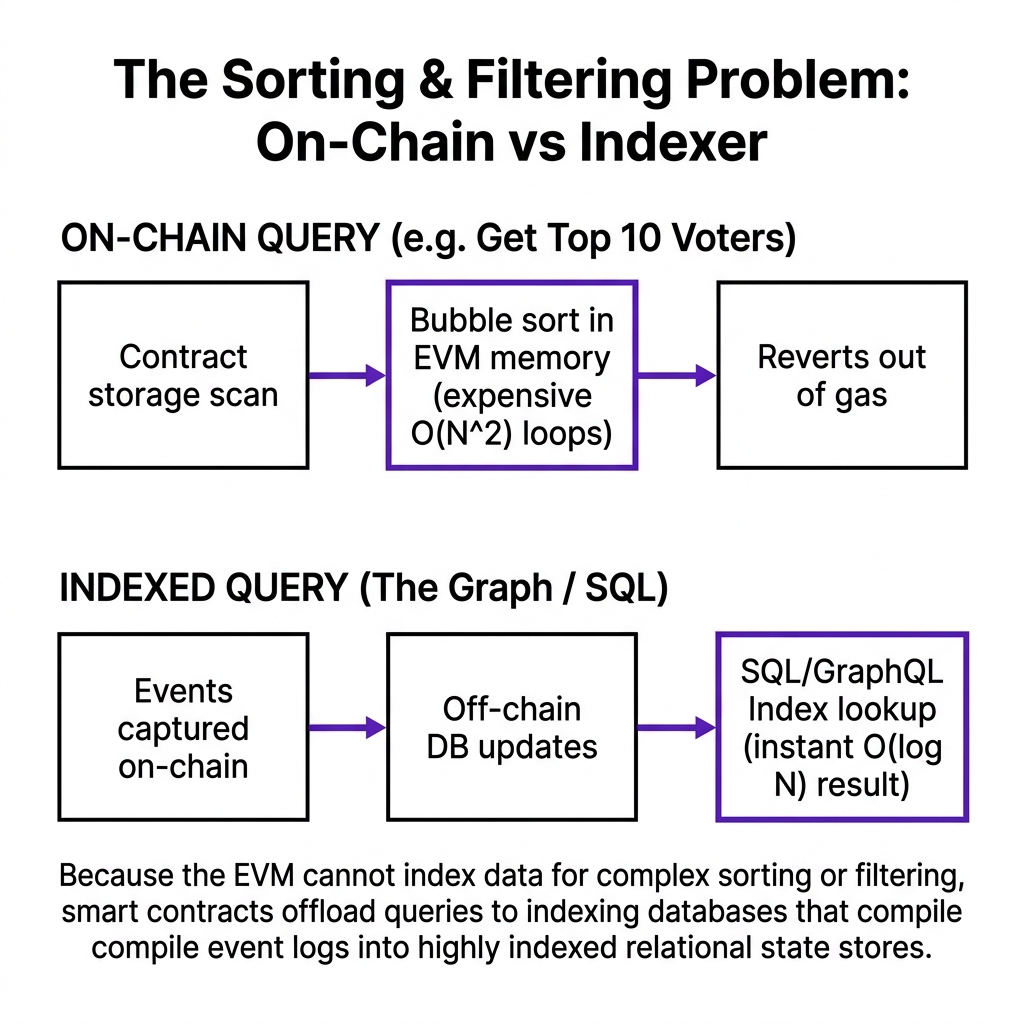 The Sorting & Filtering Problem: On-Chain vs Indexer