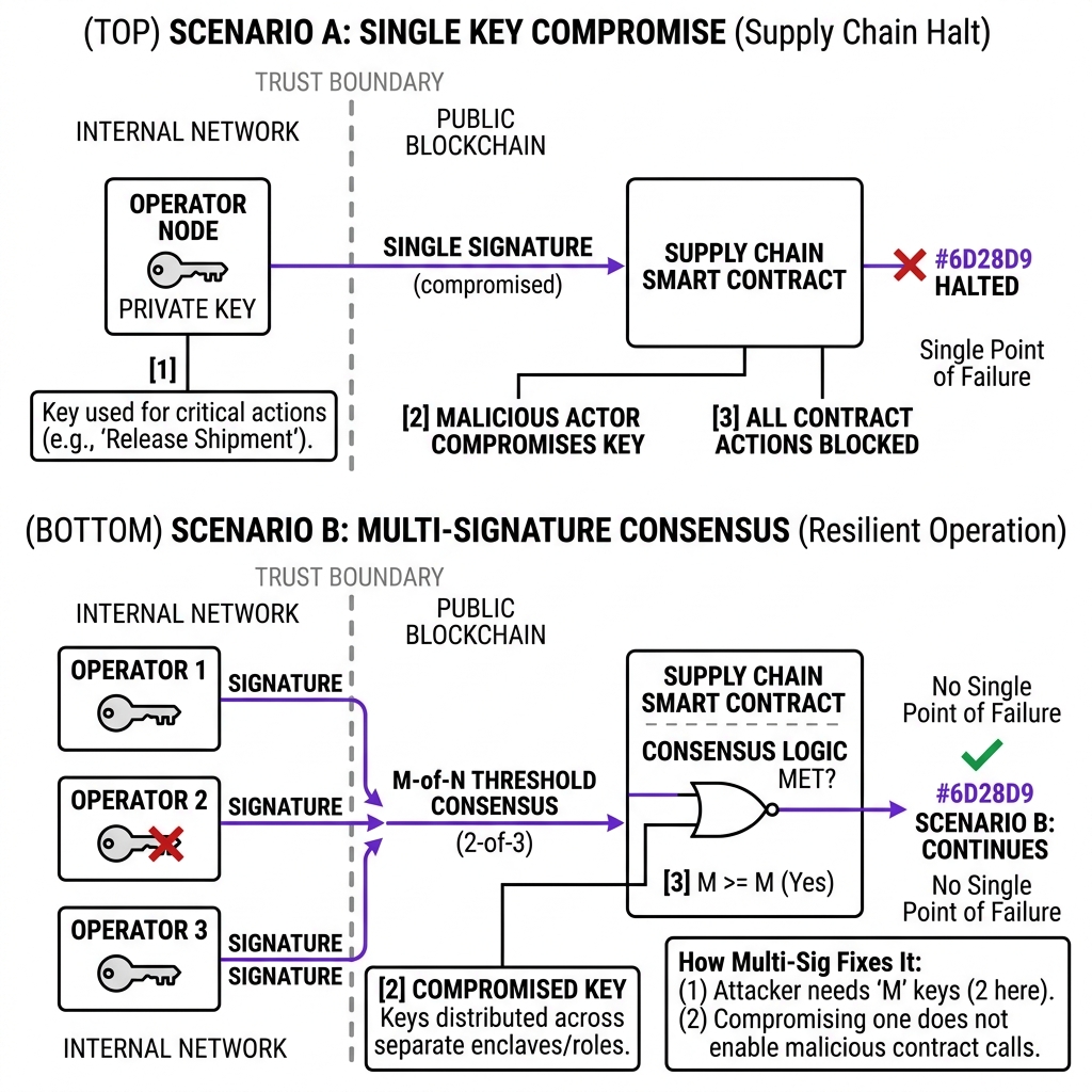 Compromised RBAC vs Multi-Signature Threshold Defense