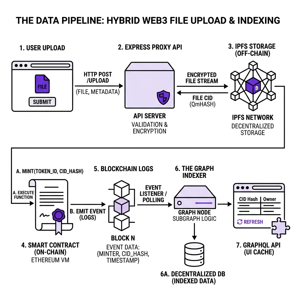 Web3 Hybrid Application End-to-End Data Flow Pipeline